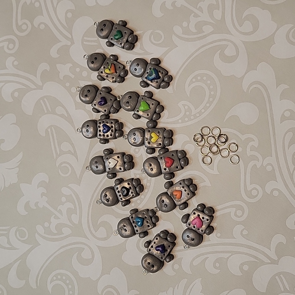 Adorable Handmade Robot Charms